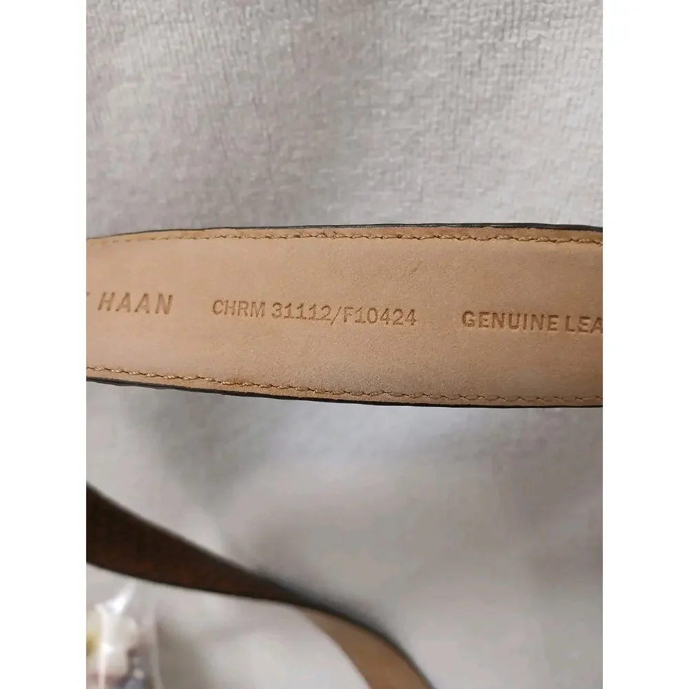 Cole Haan Men's Woven Leather Belt Brown 36 / 90‎ Intricate Luxury Weave Preppy